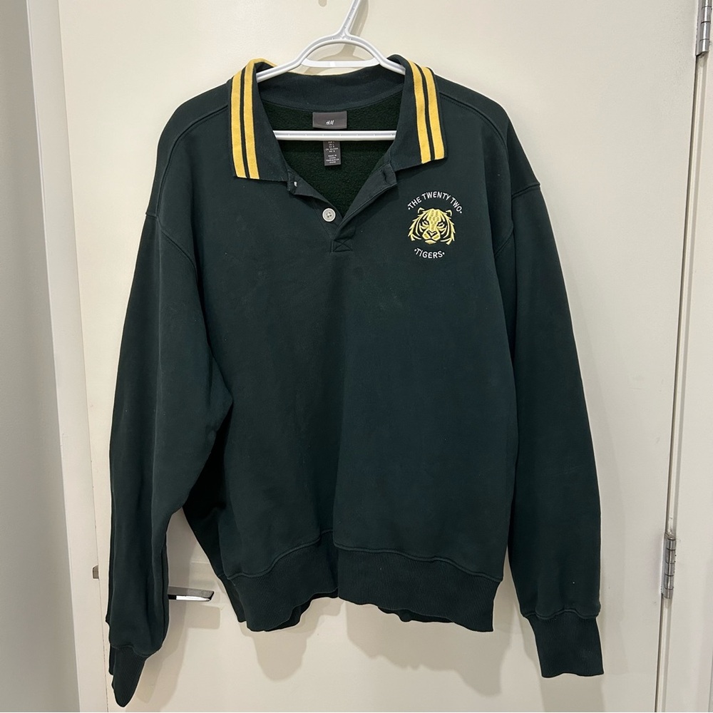 H&M Collared Sweatshirt with Embroidery
